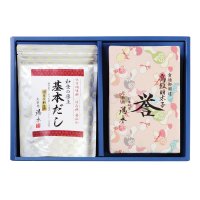 【ギフトセット】和食の原点 基本だし 120g（8g×15袋） ＆ 高級明太子「誉」300g（折箱入り） 国産素材使用 上品な化粧箱入り 贈答用に最適